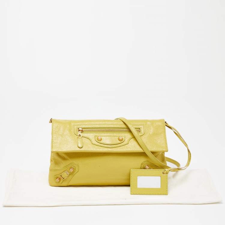 Pre Owned Balenciaga Curry Leather RH Envelope Strap Clutch