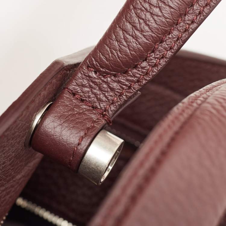 Pre Owned Balenciaga Burgundy Leather Blackout Classic City Bag