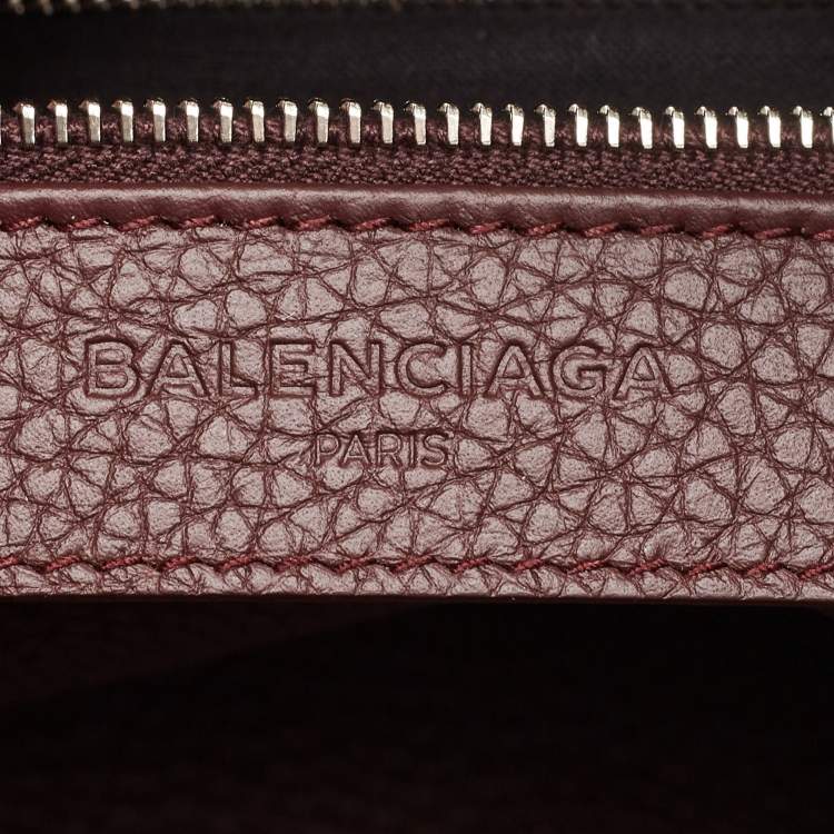 Pre Owned Balenciaga Burgundy Leather Blackout Classic City Bag