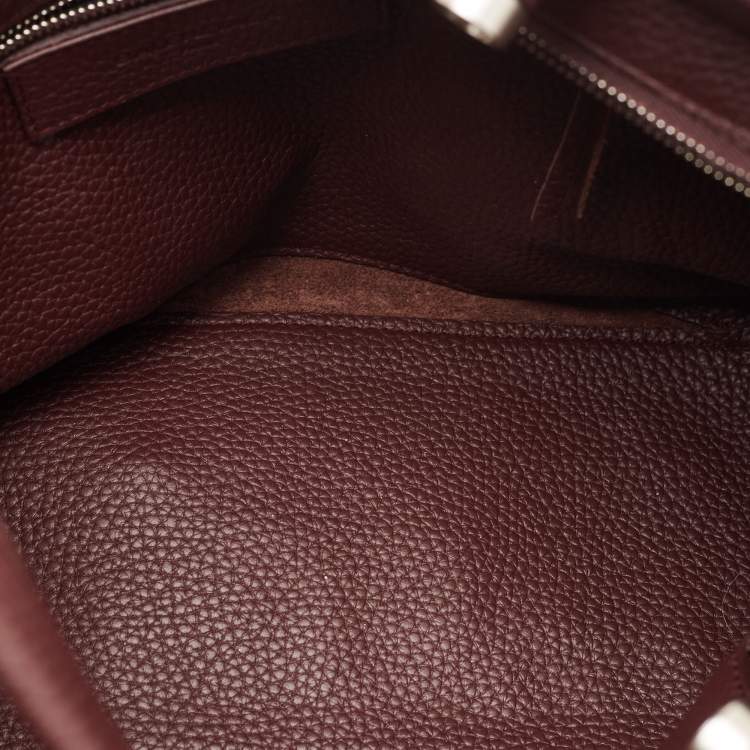 Pre Owned Balenciaga Burgundy Leather Blackout Classic City Bag