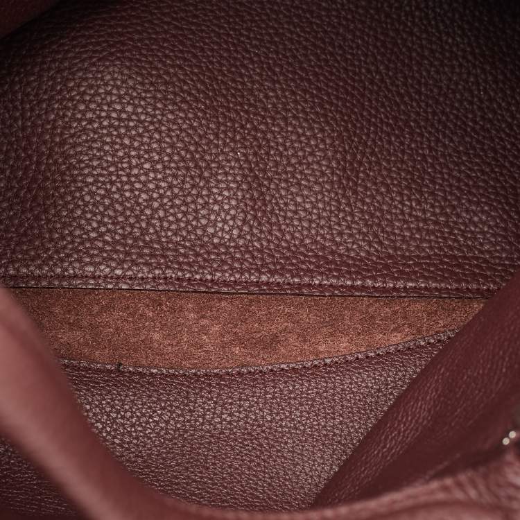 Pre Owned Balenciaga Burgundy Leather Blackout Classic City Bag