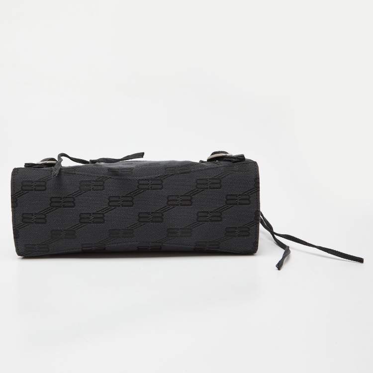 Pre Owned Balenciaga Black BB Monogram Canvas XS Neo Cagole Bag