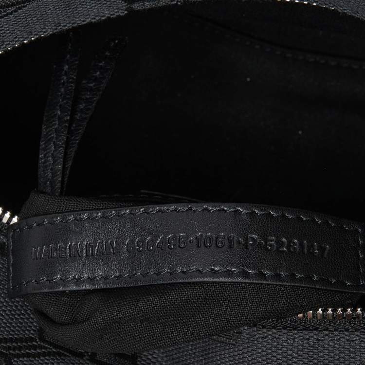 Pre Owned Balenciaga Black BB Monogram Canvas XS Neo Cagole Bag