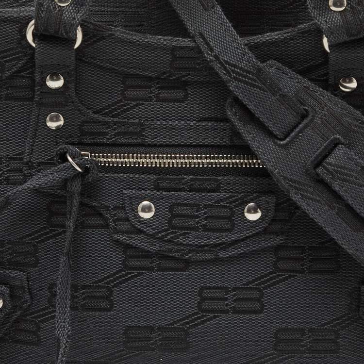Pre Owned Balenciaga Black BB Monogram Canvas XS Neo Cagole Bag