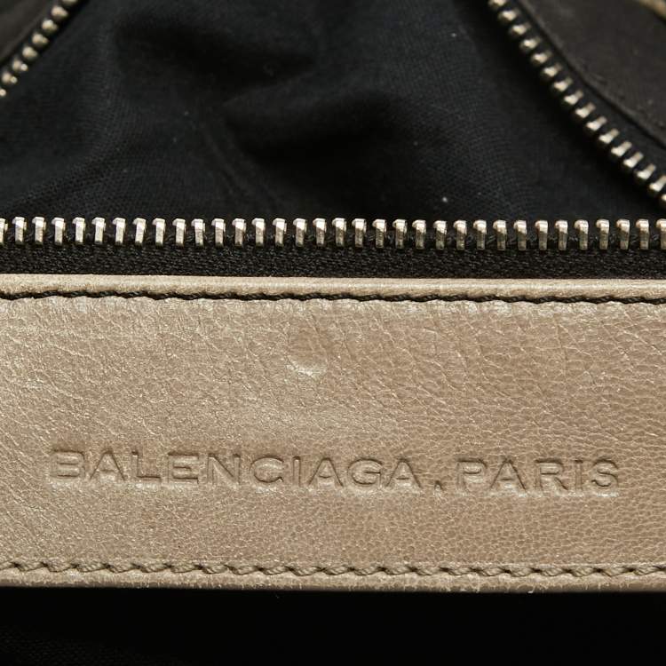 Pre Owned Balenciaga Beige Leather Studded Sac Clous Motorcycle Bag