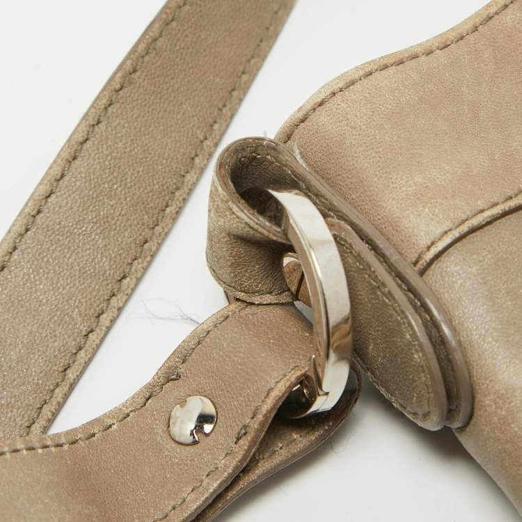 Pre Owned Balenciaga Beige Leather Studded Sac Clous Motorcycle Bag