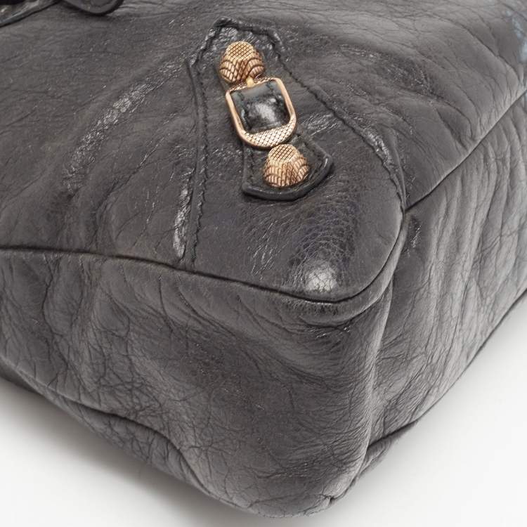 Pre Owned Balenciaga Black Leather RGH Town Bag