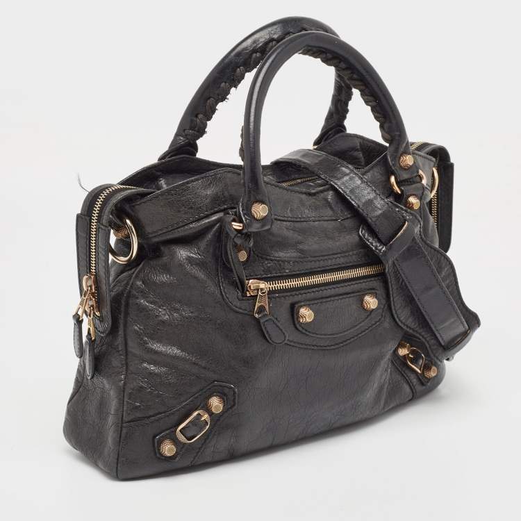 Pre Owned Balenciaga Black Leather RGH Town Bag