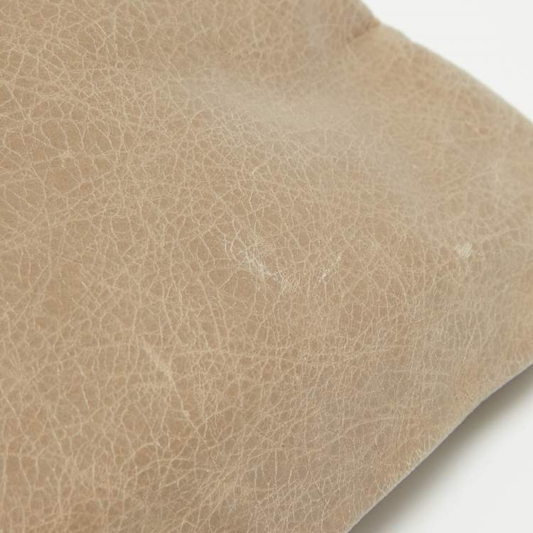 Pre Owned Balenciaga Beige Leather Classic Envelope Clutch