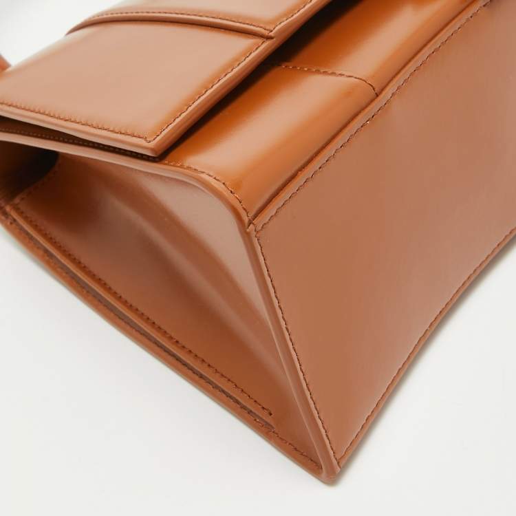 Pre Owned Balenciaga Brown Leather Medium Hourglass Top Handle Bag