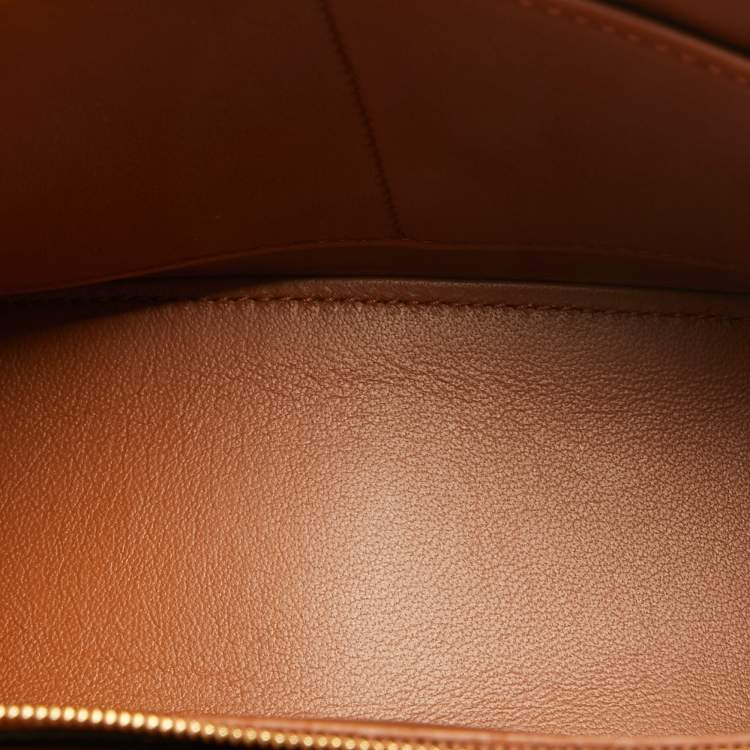 Pre Owned Balenciaga Brown Leather Medium Hourglass Top Handle Bag