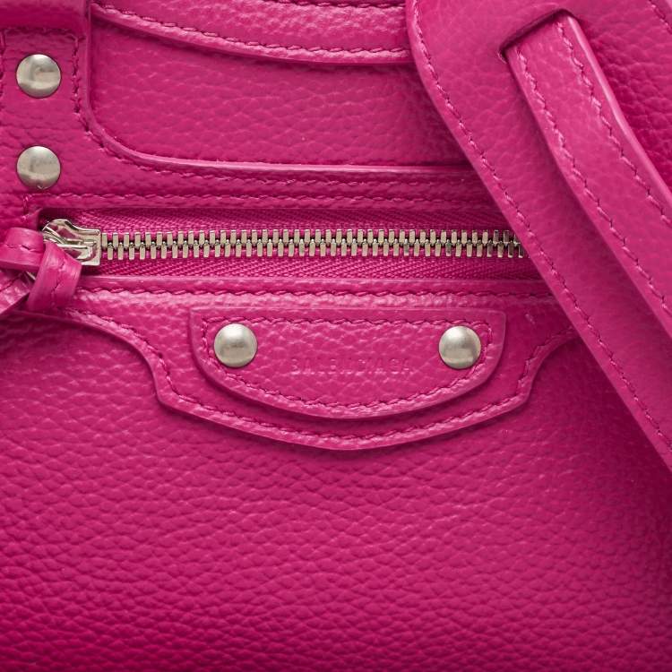 Pre Owned Balenciaga Pink Leather Mini Neo Classic Bag