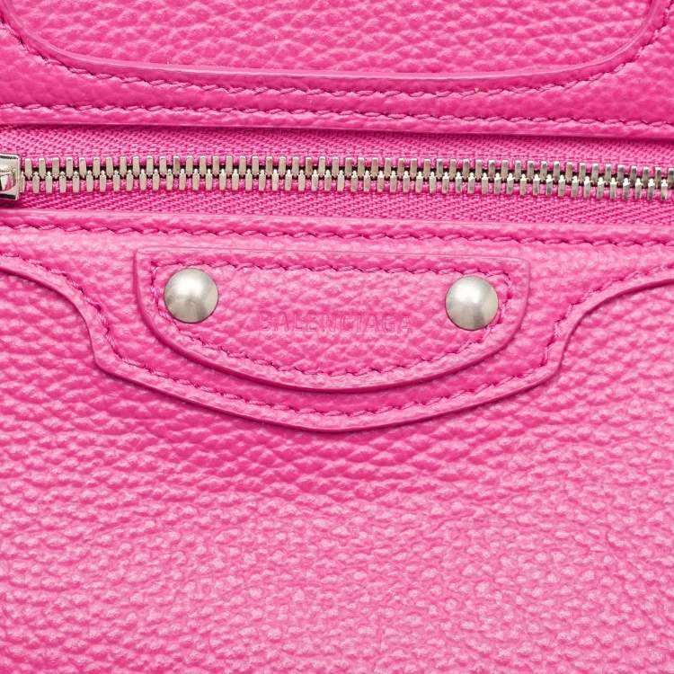 Pre Owned Balenciaga Pink Leather Mini Neo Classic Bag
