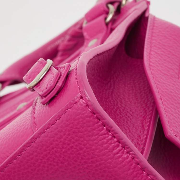 Pre Owned Balenciaga Pink Leather Mini Neo Classic Bag