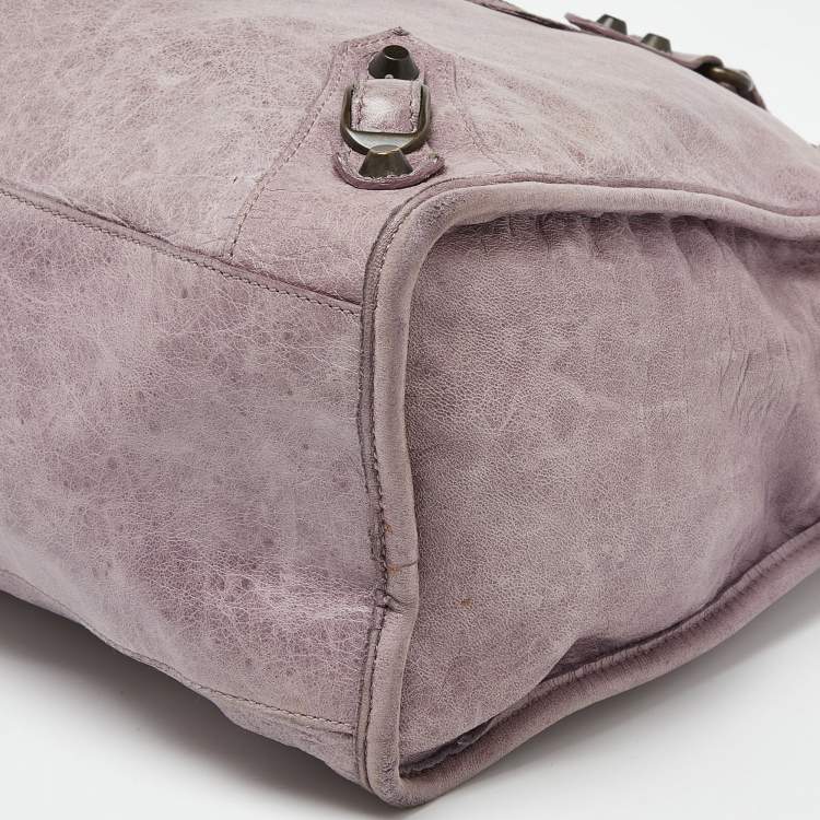 Pre Owned Balenciaga Lilac Leather Motor City Bag