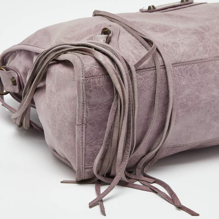 Pre Owned Balenciaga Lilac Leather Motor City Bag