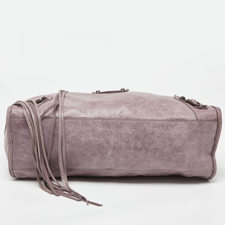 Pre Owned Balenciaga Lilac Leather Motor City Bag