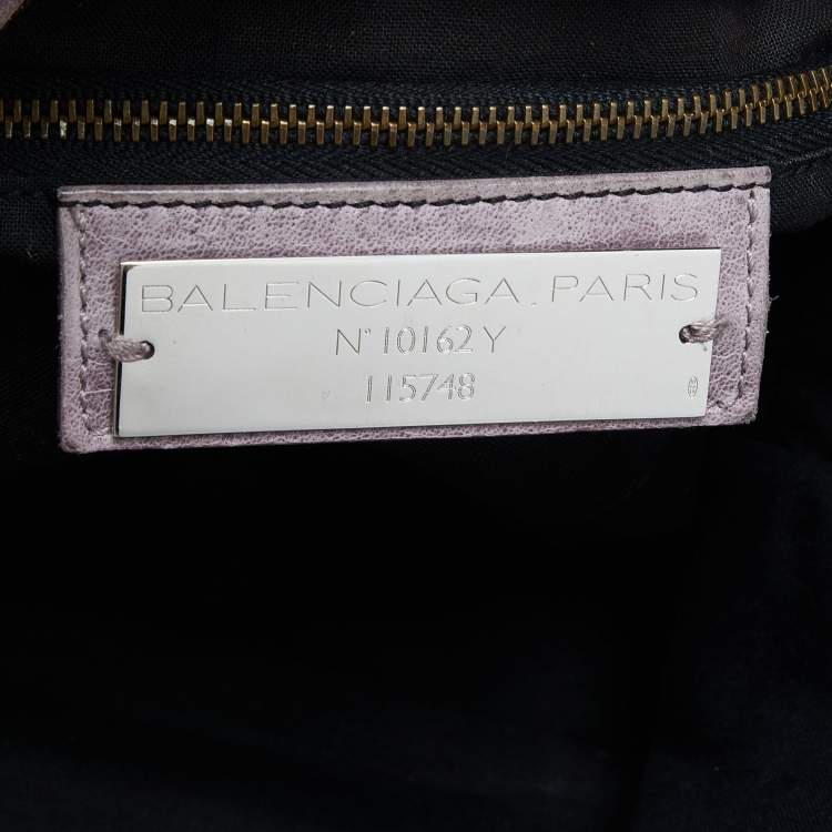 Pre Owned Balenciaga Lilac Leather Motor City Bag