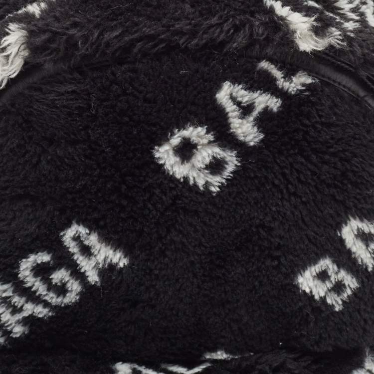 Pre Owned Balenciaga Black/White Faux Fur Small Everyday Backpack