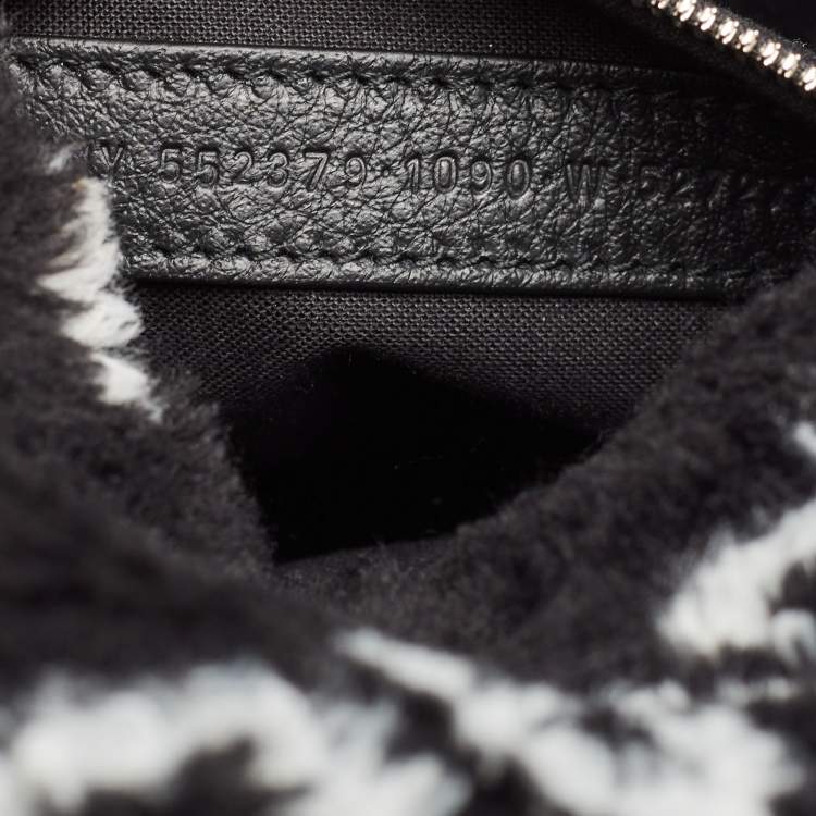Pre Owned Balenciaga Black/White Faux Fur Small Everyday Backpack