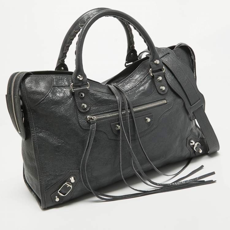 Pre Owned Balenciaga Grey Leather RSH Classic City Tote