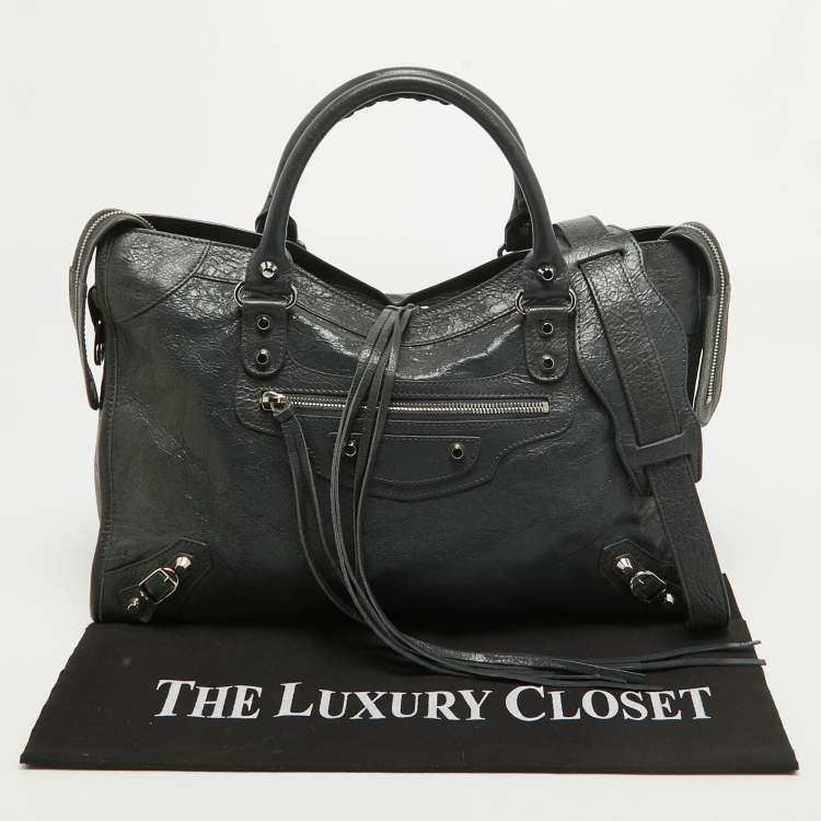 Pre Owned Balenciaga Grey Leather RSH Classic City Tote