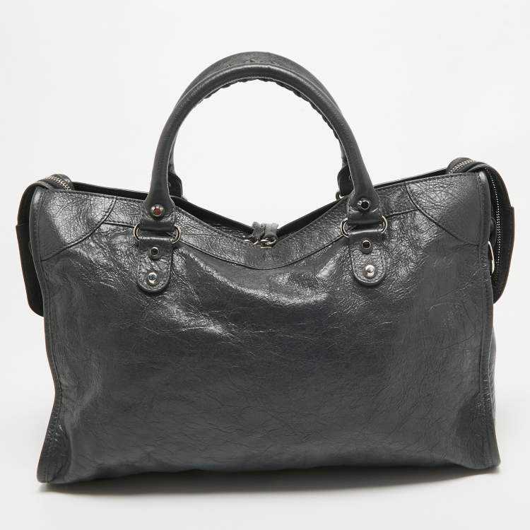 Pre Owned Balenciaga Grey Leather RSH Classic City Tote