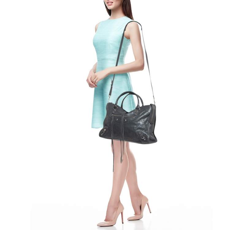 Pre Owned Balenciaga Grey Leather RSH Classic City Tote
