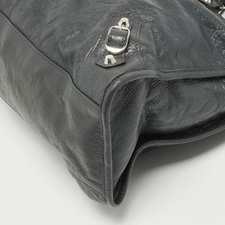 Pre Owned Balenciaga Grey Leather RSH Classic City Tote