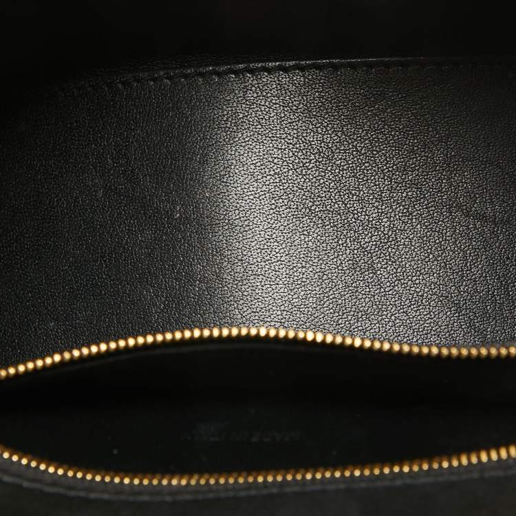 Pre Owned Balenciaga Black Croc Embossed Leather Small Hourglass Top Handle Bag
