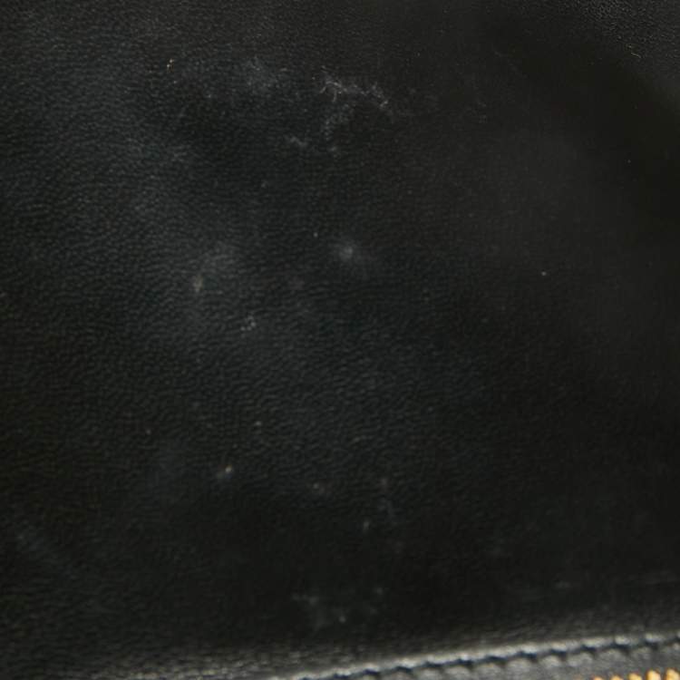 Pre Owned Balenciaga Black Croc Embossed Leather Small Hourglass Top Handle Bag