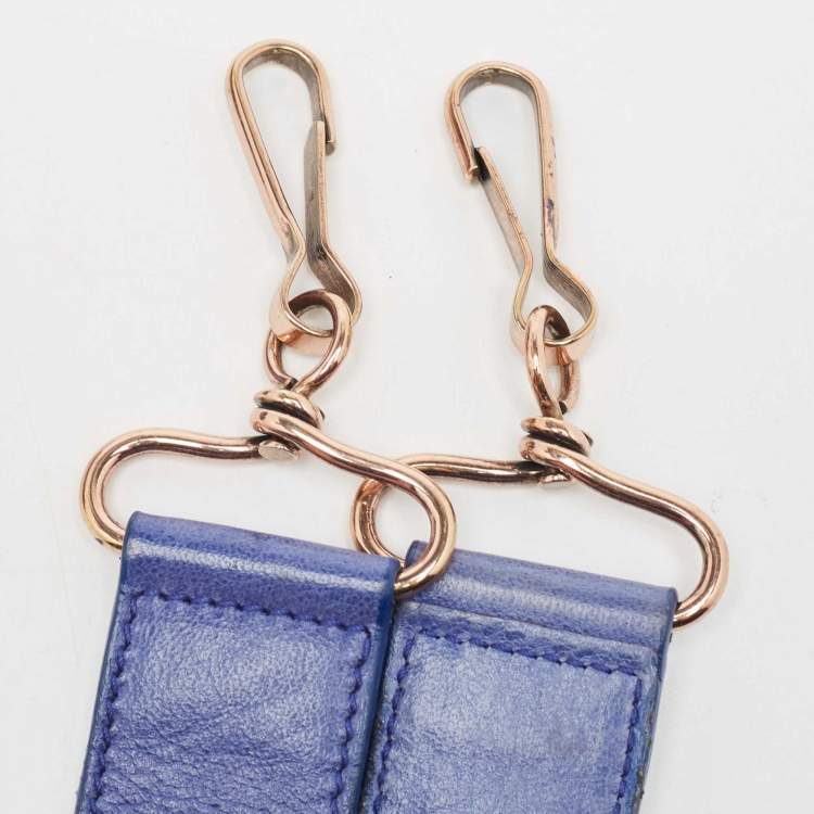 Pre Owned Balenciaga Blue Leather Rose Gold Hardware Classic Town Bag