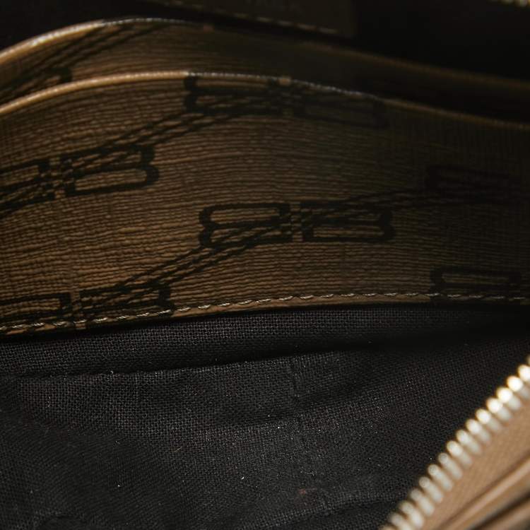 Pre Owned Balenciaga Brown/Black BB Monogram Leather Mini Le Cagole Shoulder Bag