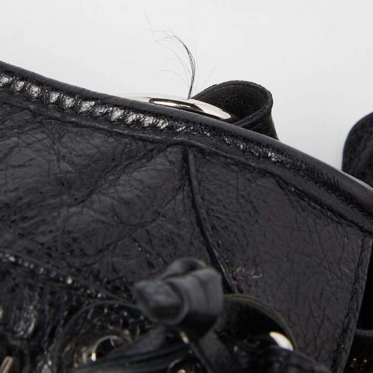 Pre Owned Balenciaga Black Leather Mini City Bag