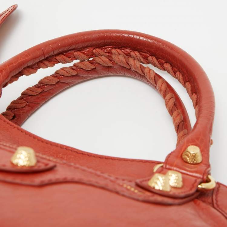 Pre Owned Balenciaga Rust Orange Leather RH Velo Bag