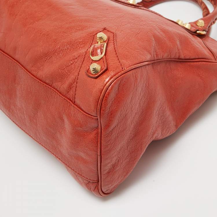 Pre Owned Balenciaga Rust Orange Leather RH Velo Bag