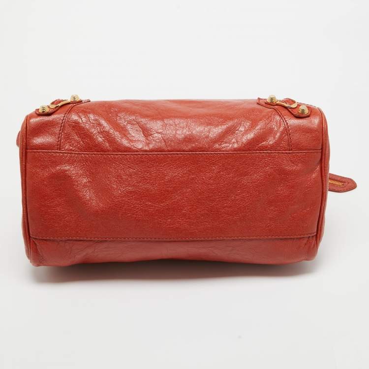 Pre Owned Balenciaga Rust Orange Leather RH Velo Bag