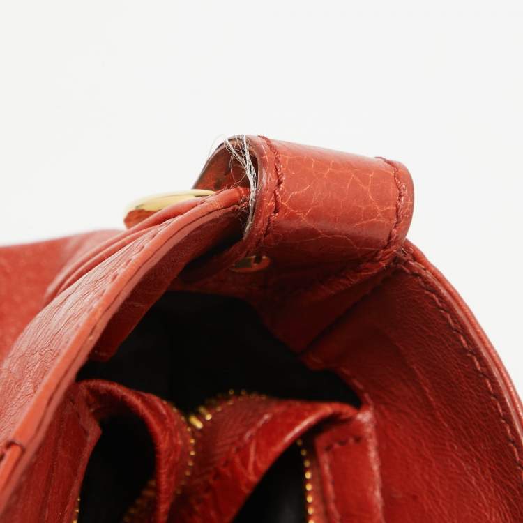 Pre Owned Balenciaga Rust Orange Leather RH Velo Bag