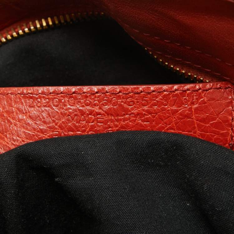Pre Owned Balenciaga Rust Orange Leather RH Velo Bag
