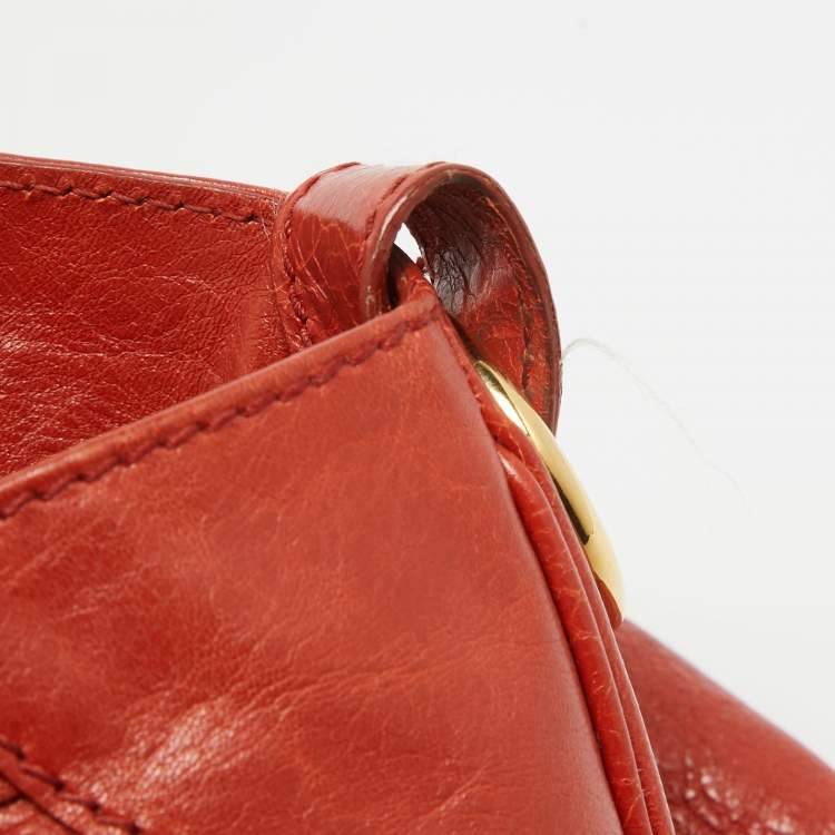 Pre Owned Balenciaga Rust Orange Leather RH Velo Bag