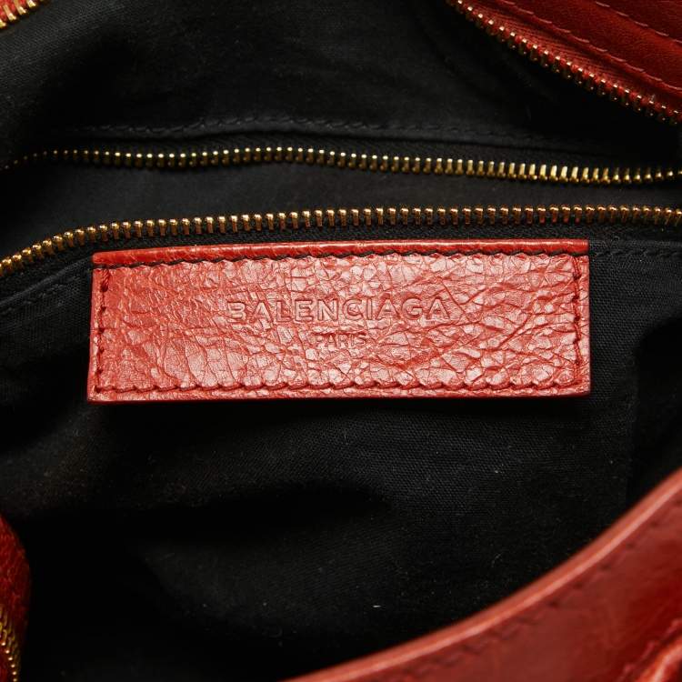 Pre Owned Balenciaga Rust Orange Leather RH Velo Bag