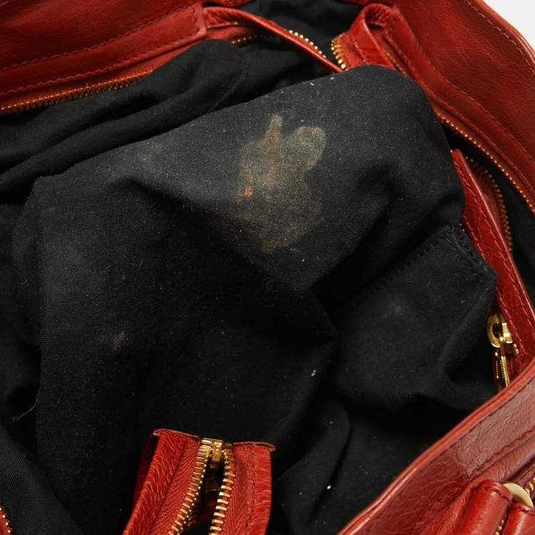 Pre Owned Balenciaga Rust Orange Leather RH Velo Bag