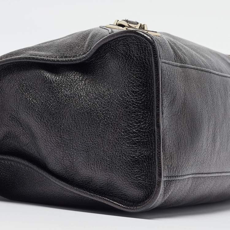 Pre Owned Balenciaga Black Leather Metallic Edge Classic City Tote