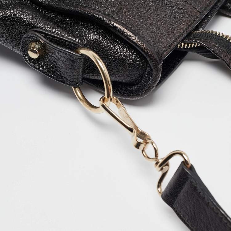 Pre Owned Balenciaga Black Leather Metallic Edge Classic City Tote