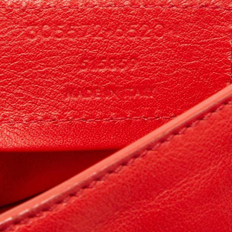 Pre Owned Balenciaga Red Leather Mini Papier A4 Tote