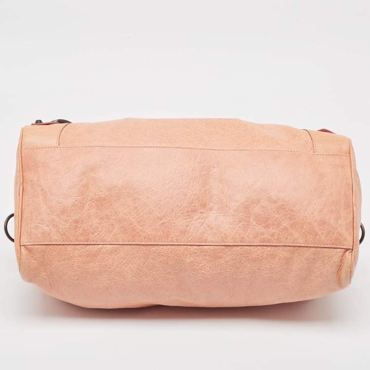 Pre Owned Balenciaga Peach Leather RH Twiggy Bag