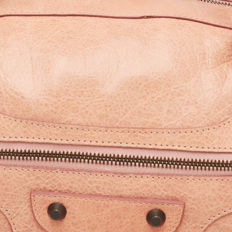 Pre Owned Balenciaga Peach Leather RH Twiggy Bag