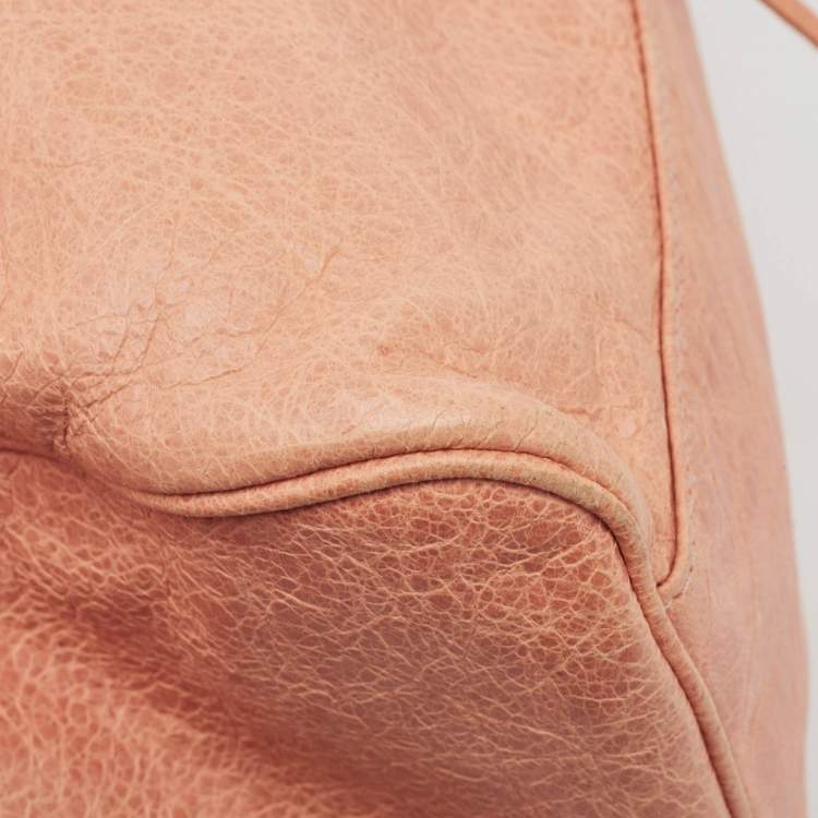 Pre Owned Balenciaga Peach Leather RH Twiggy Bag