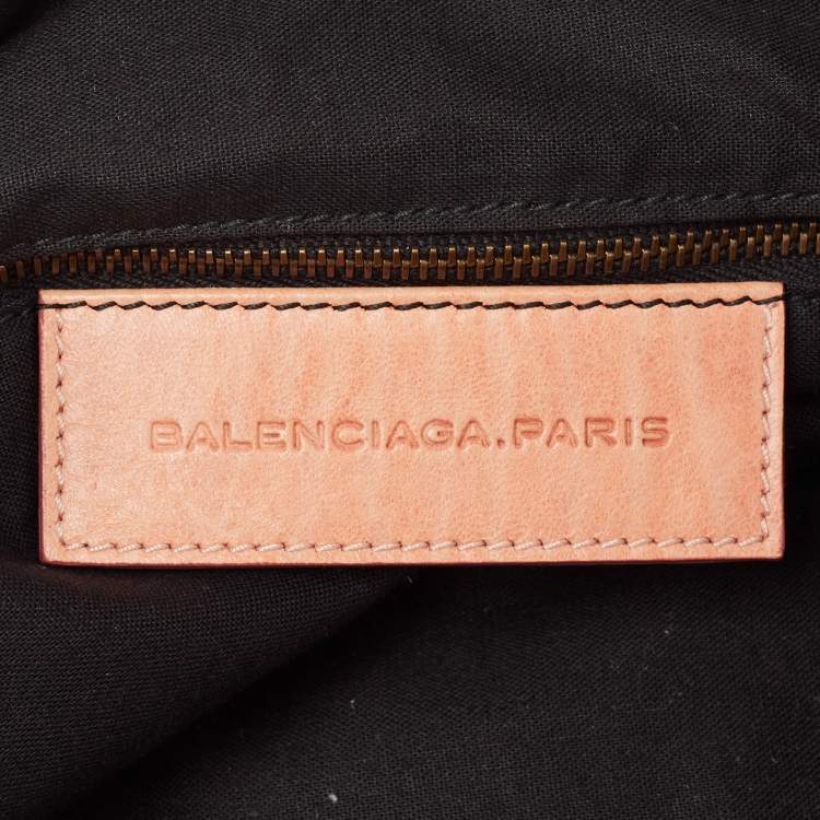 Pre Owned Balenciaga Peach Leather RH Twiggy Bag
