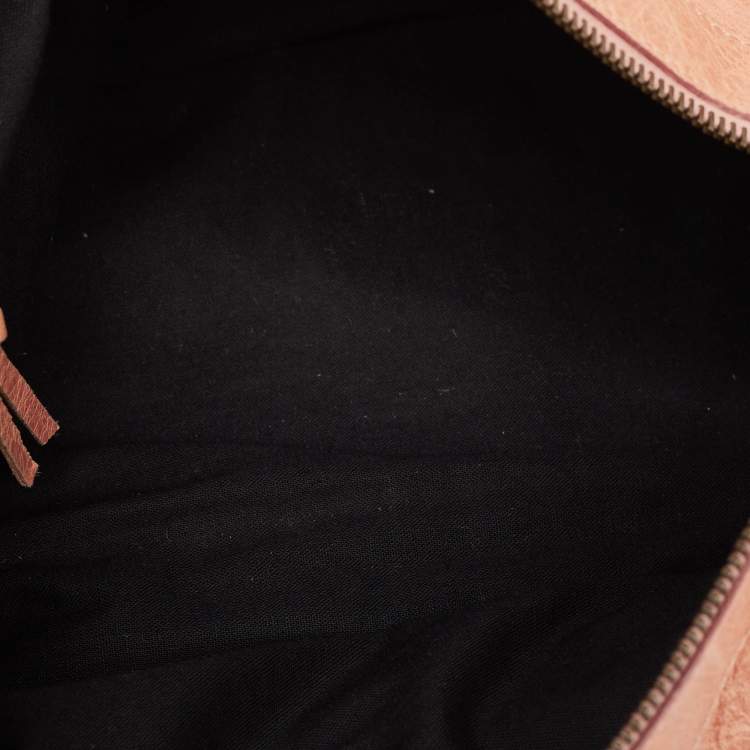 Pre Owned Balenciaga Peach Leather RH Twiggy Bag